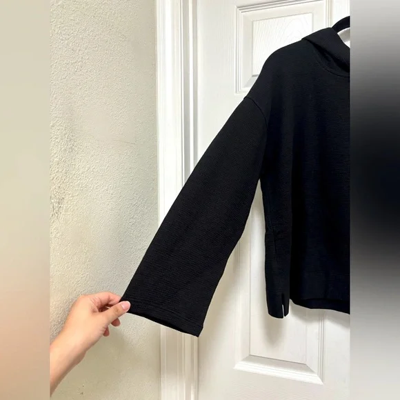 NWT EILEEN FISHER Waffle Cotton Blend Doubleknit Hooded Top - Picture 7 of 10